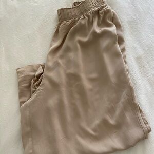 Wide Leg Linen Look Pull on Pants